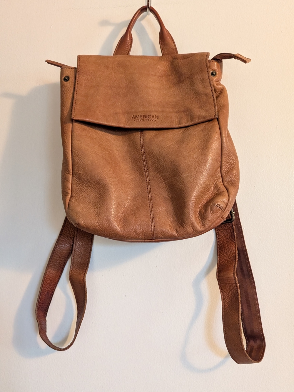 American Leather Co. Tan Leather Backpack